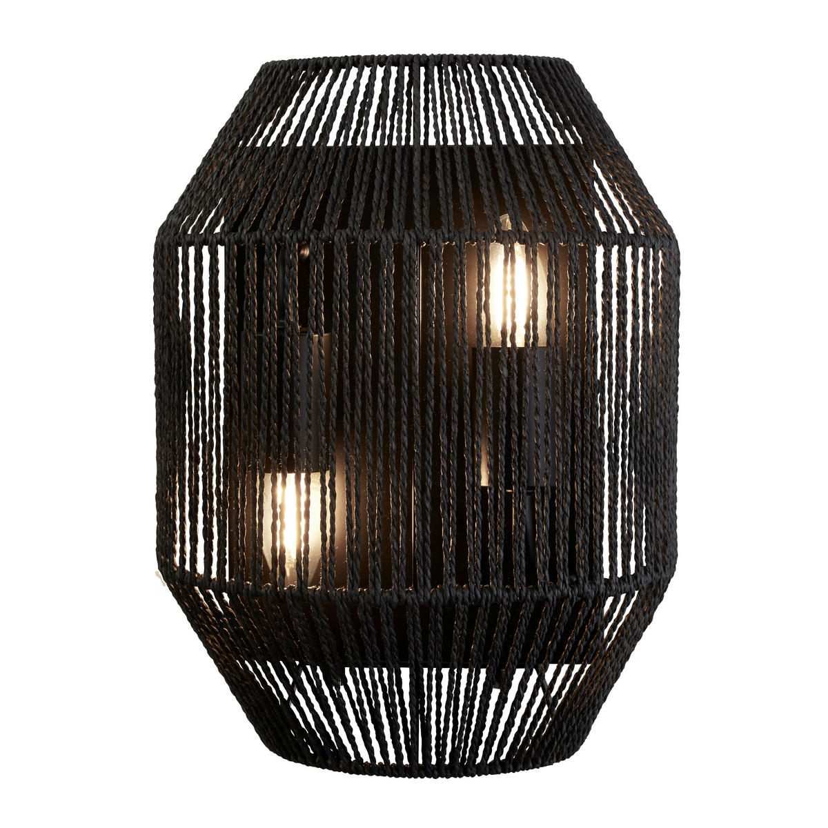 WANDLEUCHTE Wicker 24,5/30,5 cm   - Schwarz, Design, Kunststoff/Metall (24,5/30,5cm) - Searchlight