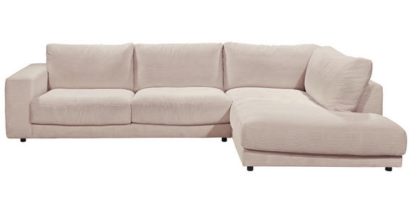 ECKSOFA  in Cord Taupe  325/224 cm  - Taupe/Schwarz, Design, Kunststoff/Textil (325/224cm) - Hom`in
