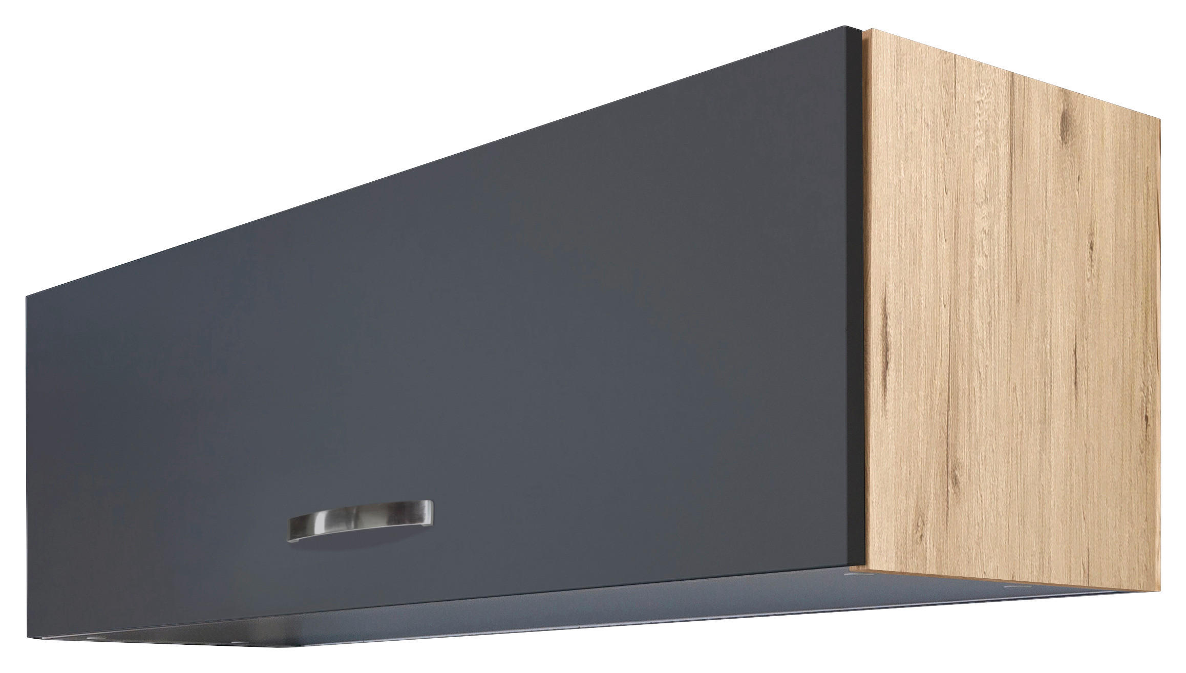KÜCHENOBERSCHRANK 100/32/32 cm  in Eiche San Remo, Dunkelgrau  - Edelstahlfarben/Dunkelgrau, MODERN, Holzwerkstoff/Metall (100/32/32cm) - FlexWell