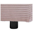 ECKSOFA in Cord Rosa  - Schwarz/Rosa, Design, Kunststoff/Textil (224/265cm) - Hom`in