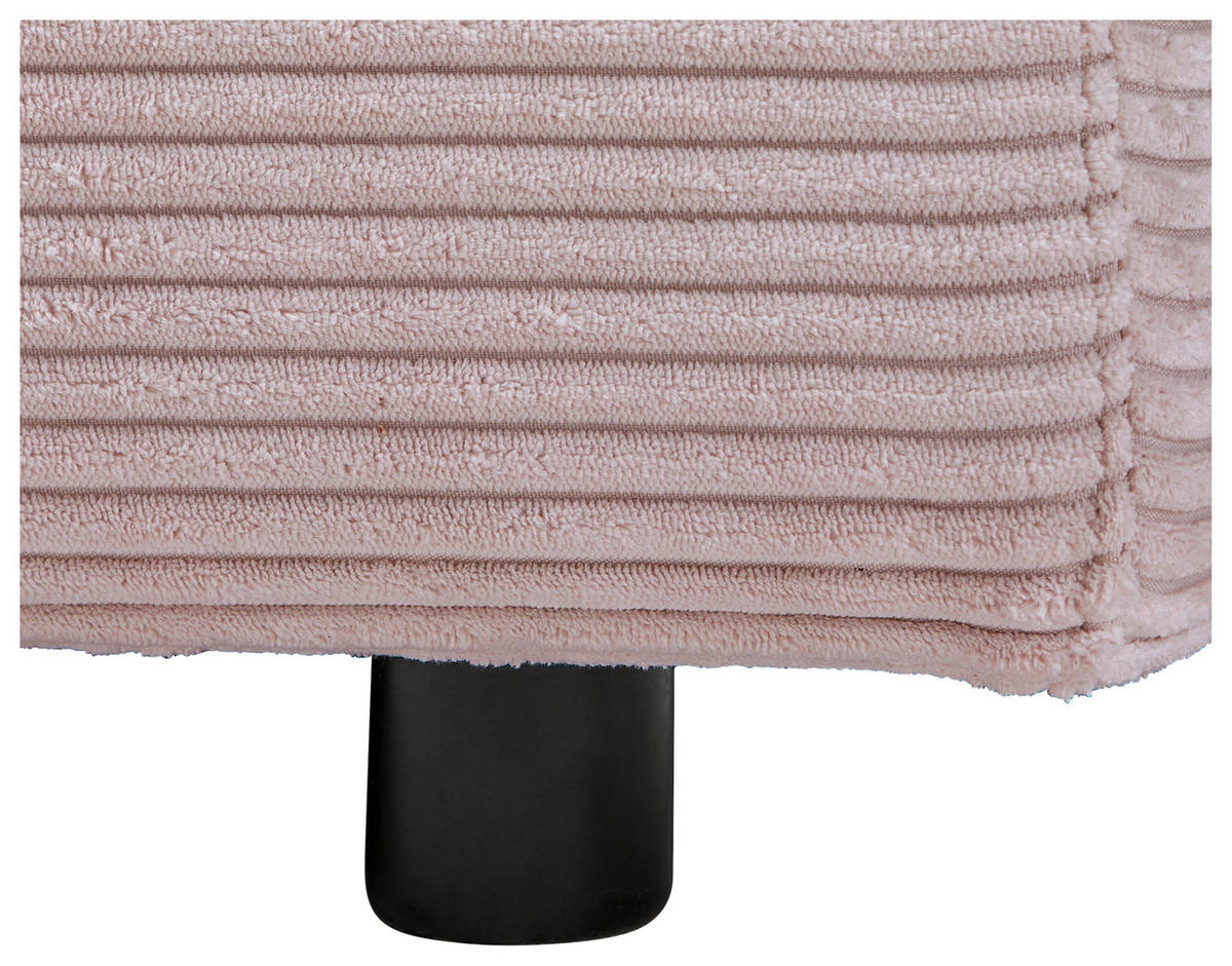ECKSOFA Rosa Cord  - Schwarz/Rosa, Design, Kunststoff/Textil (224/265cm) - Hom`in