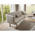 SITZBANK 224/91/69 cm Flachgewebe Beige massiv Holz  - Eichefarben/Beige, Design, Holz/Textil (224/91/69cm) - Valnatura