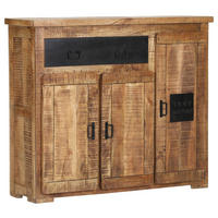 SCHUHSCHRANK Mangoholz massiv Braun  - Schwarz/Braun, LIFESTYLE, Holz/Metall (135/115/40cm) - Landscape