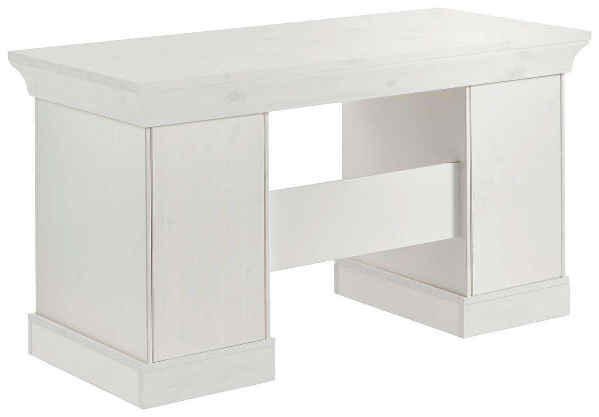 SCHREIBTISCH 143/65/77 cm  in Weiß  - Weiß/Kupferfarben, ROMANTIK / LANDHAUS, Holz/Metall (143/65/77cm) - Boxxx