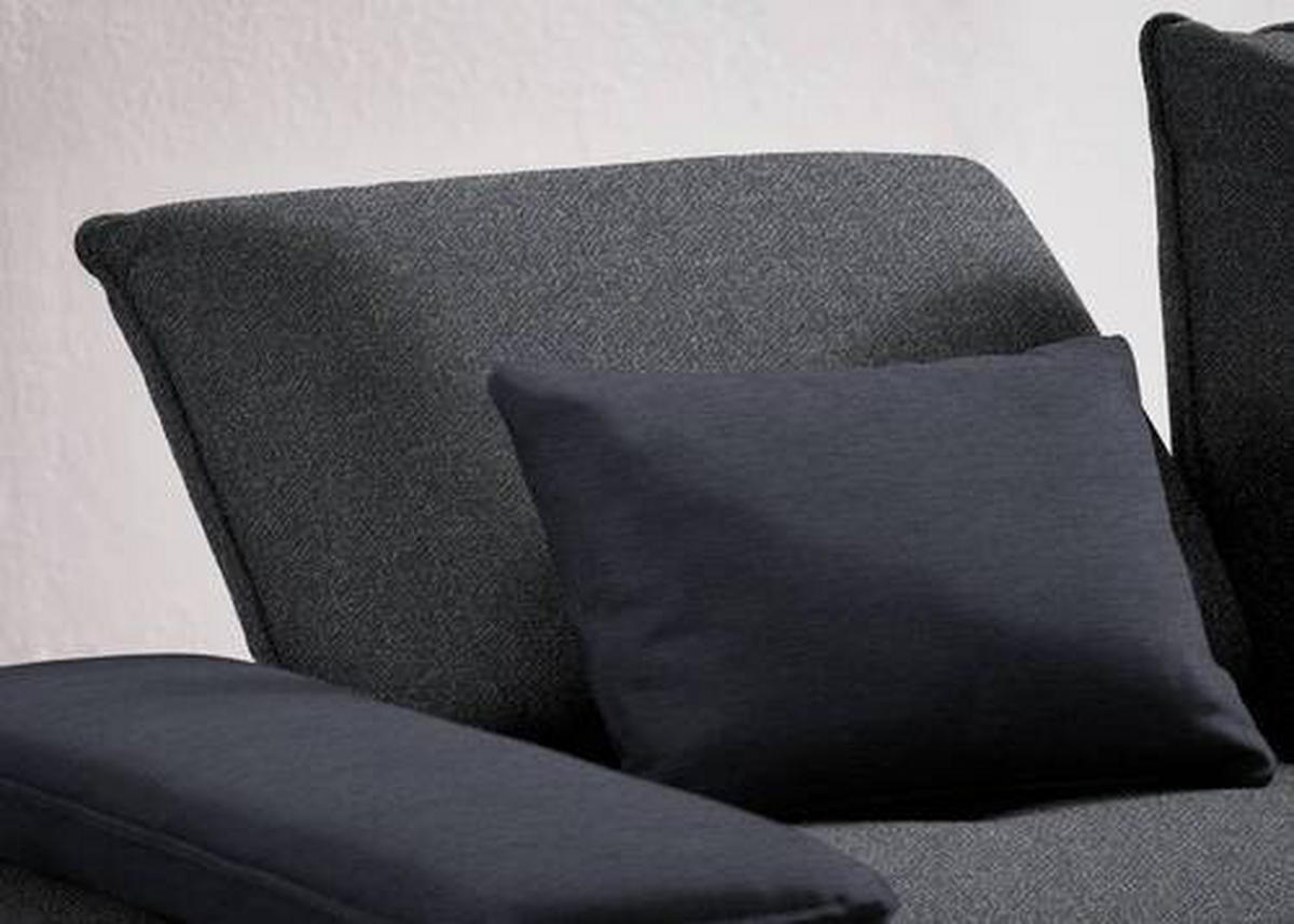 ECKSOFA in Flachgewebe Anthrazit  - Anthrazit/Schwarz, Design, Textil/Metall (250/310cm) - Moderano