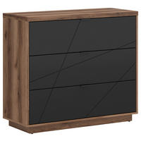 KOMMODE 106/93/42,5 cm  in Schwarz, Eichefarben  - Eichefarben/Schwarz, Design, Holzwerkstoff/Kunststoff (106/93/42,5cm)