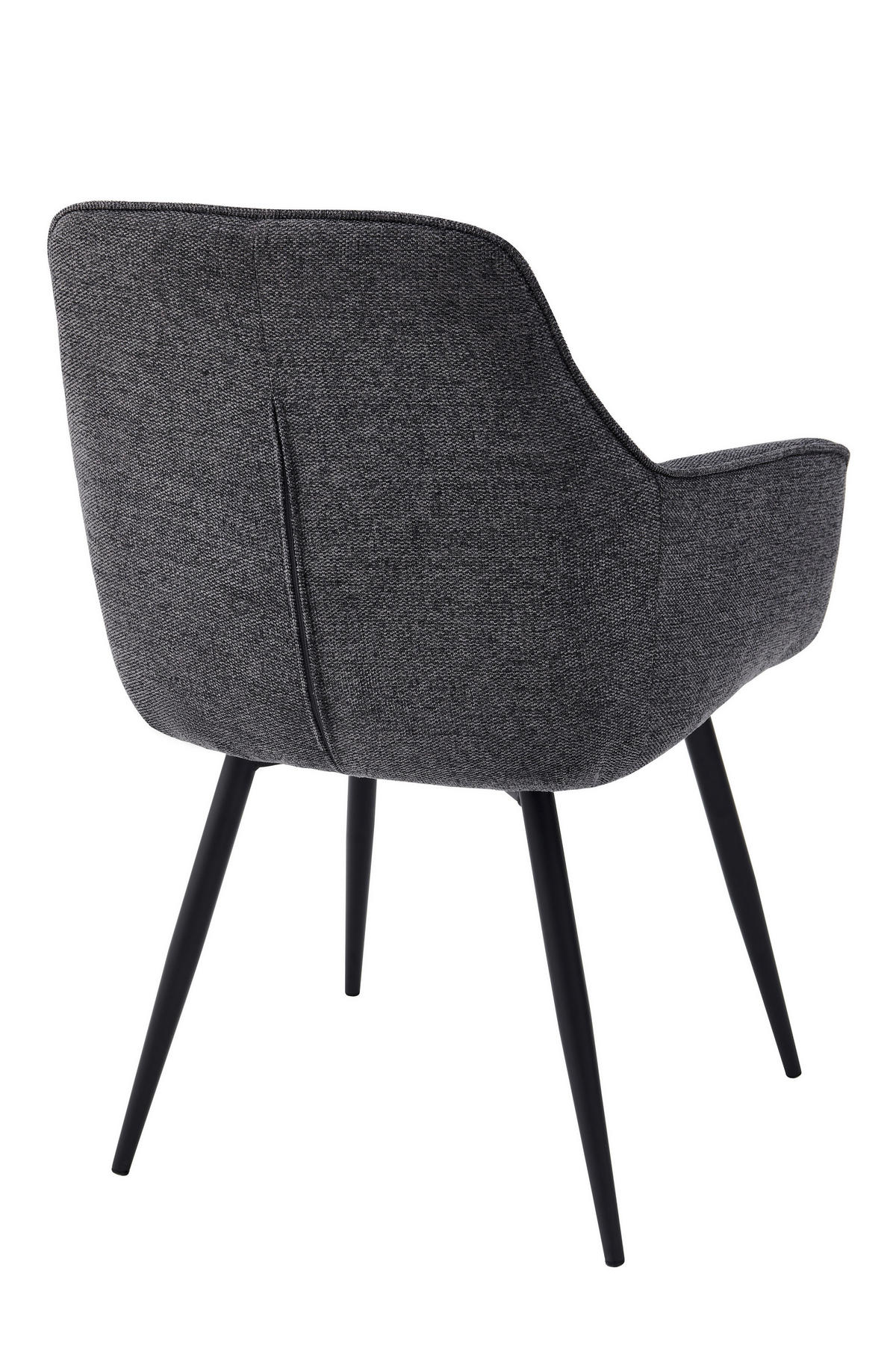 ARMLEHNSTUHL-SET 2 Stück  in Stahl Mikrofaser  - Anthrazit/Schwarz, MODERN, Textil/Metall (53/85/62cm) - MID.YOU