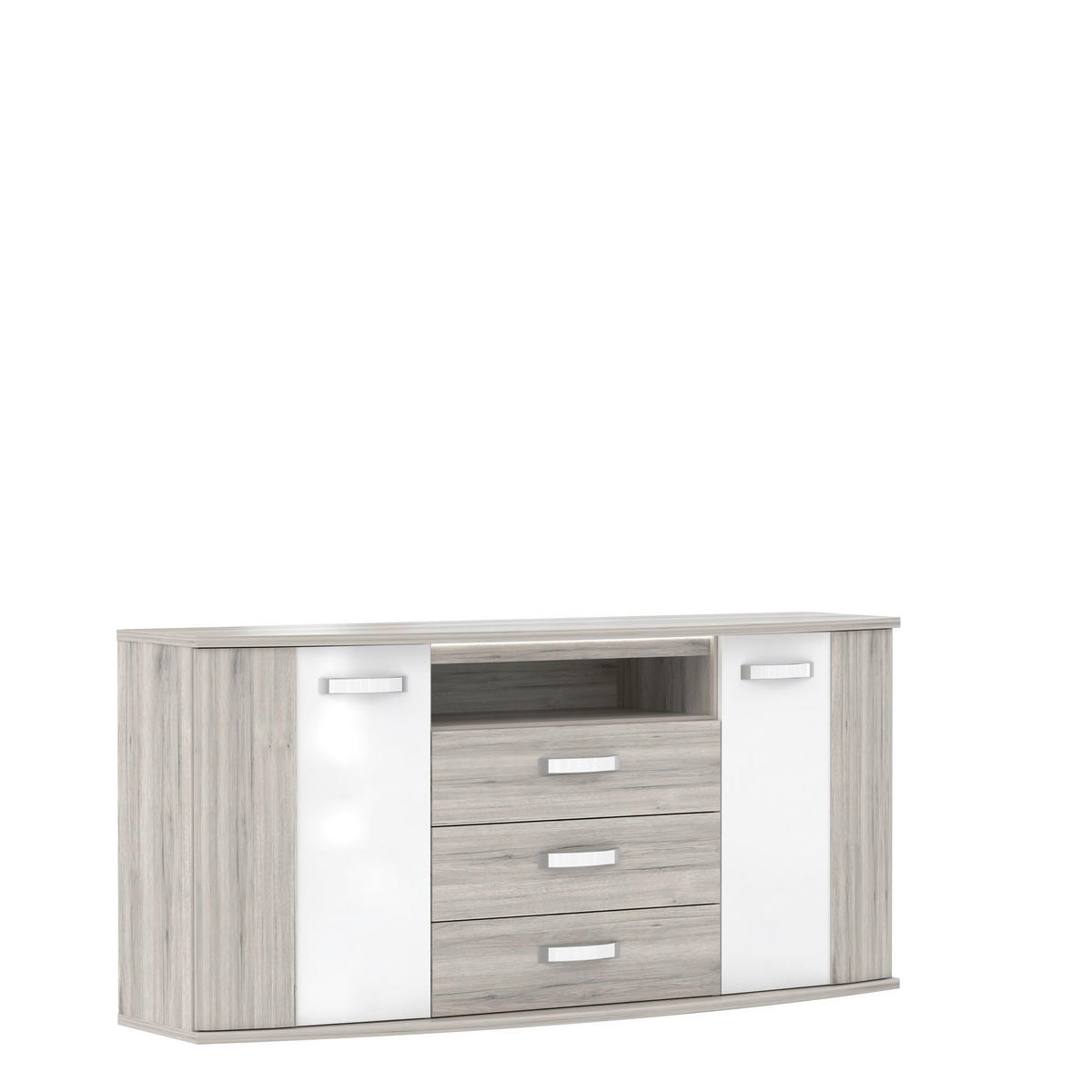 KOMODA   169,6/81,5/47,5 cm   bijela, boje hrasta  - bijela/siva, Design, drvni materijal/metal (169,6/81,5/47,5cm) - Xora