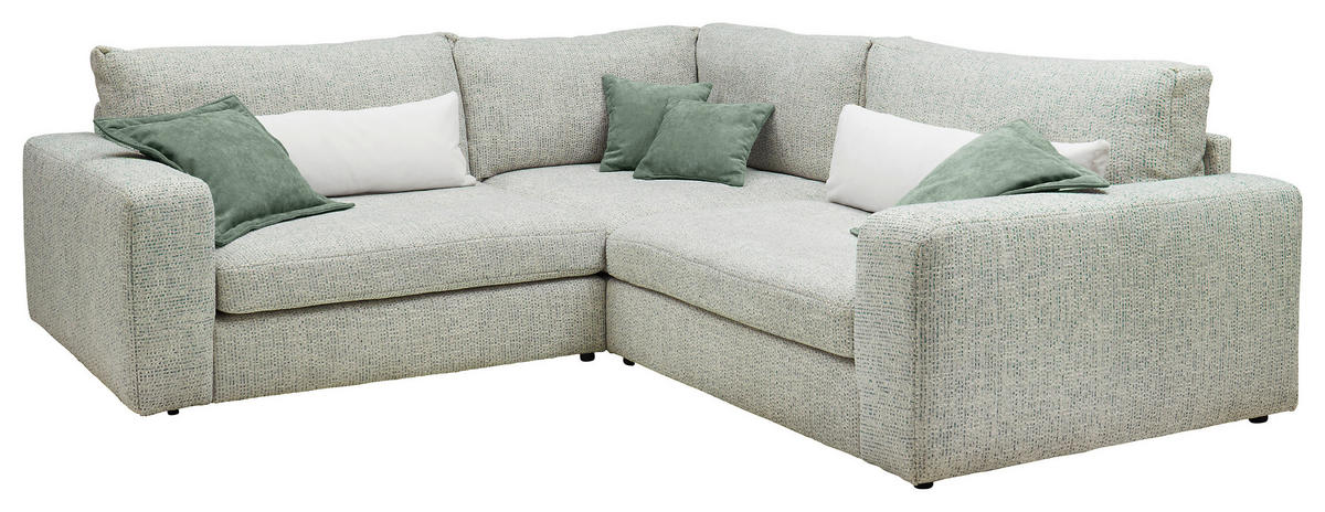 HÖRNSOFFA i chenille mintgrön  - mintgrön/svart, Klassisk, textil/plast (248/248cm) - MID.YOU