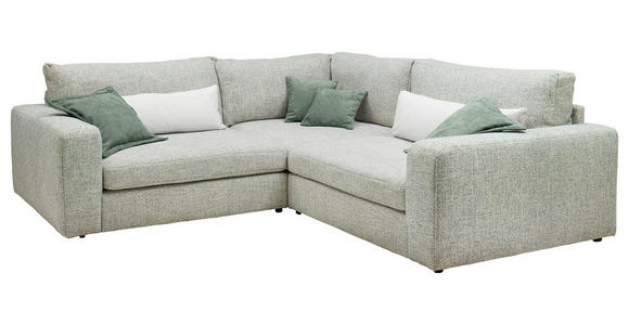 ECKSOFA  in Chenille Mintgrün  248/248 cm  - Dunkelgrün/Creme, KONVENTIONELL, Kunststoff/Textil (248/248cm) - Carryhome