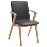 ARMLEHNSTUHL  Lederauswahl, Stoffauswahl  Echtleder  - Eichefarben/Anthrazit, Basics, Leder/Holz (54/86/62cm) - Venjakob