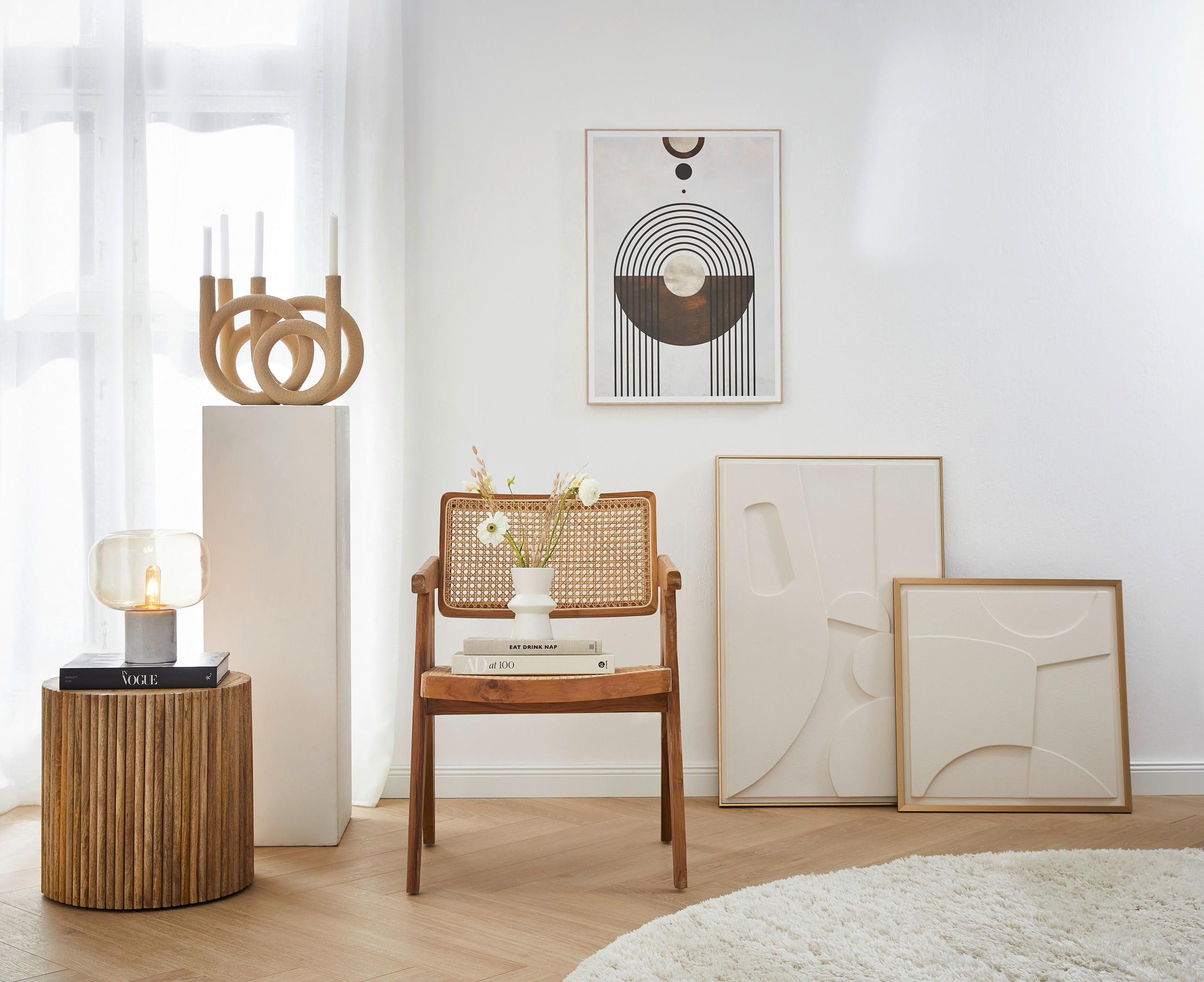 KERZENHALTER - Sandfarben, Trend, Kunststoff (38/30/14,5cm) - Present Time