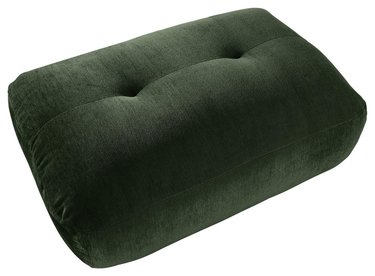 HOCKER in Textil Dunkelgrün  - Dunkelgrün/Schwarz, Modern, Kunststoff/Textil (102/46/65cm) - Trendmanufaktur
