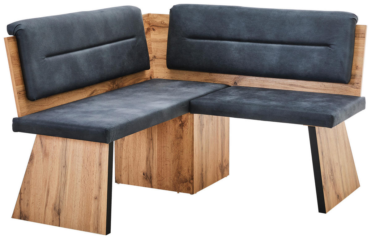 ECKBANKGRUPPE in Textil, Metall, Holzwerkstoff Anthrazit, Eichefarben  - Eichefarben/Anthrazit, KONVENTIONELL, Holzwerkstoff/Textil (130/130cm) - Cantus