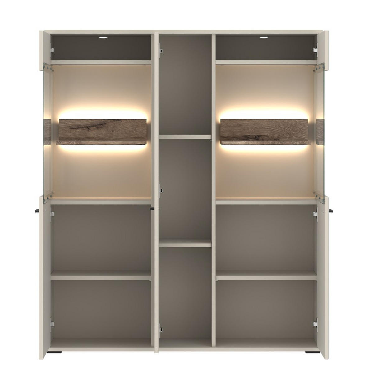 HIGHBOARD , 115,5/133,7/37 cm,  - Beige/Schwarz, Design, Holzwerkstoff/Metall (115,5/133,7/37cm) - Livetastic