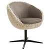 ARMLEHNSTUHL  in Hochflor Kombination Echtleder/Stoff pigmentiert  - Beige/Graubraun, Design, Leder/Textil (65/81/61cm) - Koinor