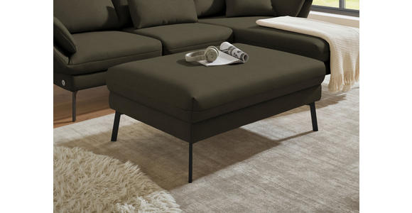 ECKSOFA  in Flachgewebe Dunkelgrün  255-365/175-224 cm  - Dunkelgrün/Schwarz, Design, Textil/Metall (255-365/175-224cm) - Dieter Knoll