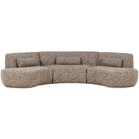 BIGSOFA Batavier in Webstoff Hellbraun  - Hellbraun/Schwarz, Design, Kunststoff/Textil (320/74/174cm) - Livetastic