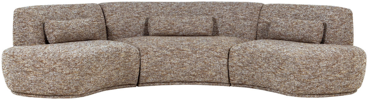 BIGSOFA Batavier in Webstoff Hellbraun  - Hellbraun/Schwarz, Design, Kunststoff/Textil (320/74/174cm) - Livetastic