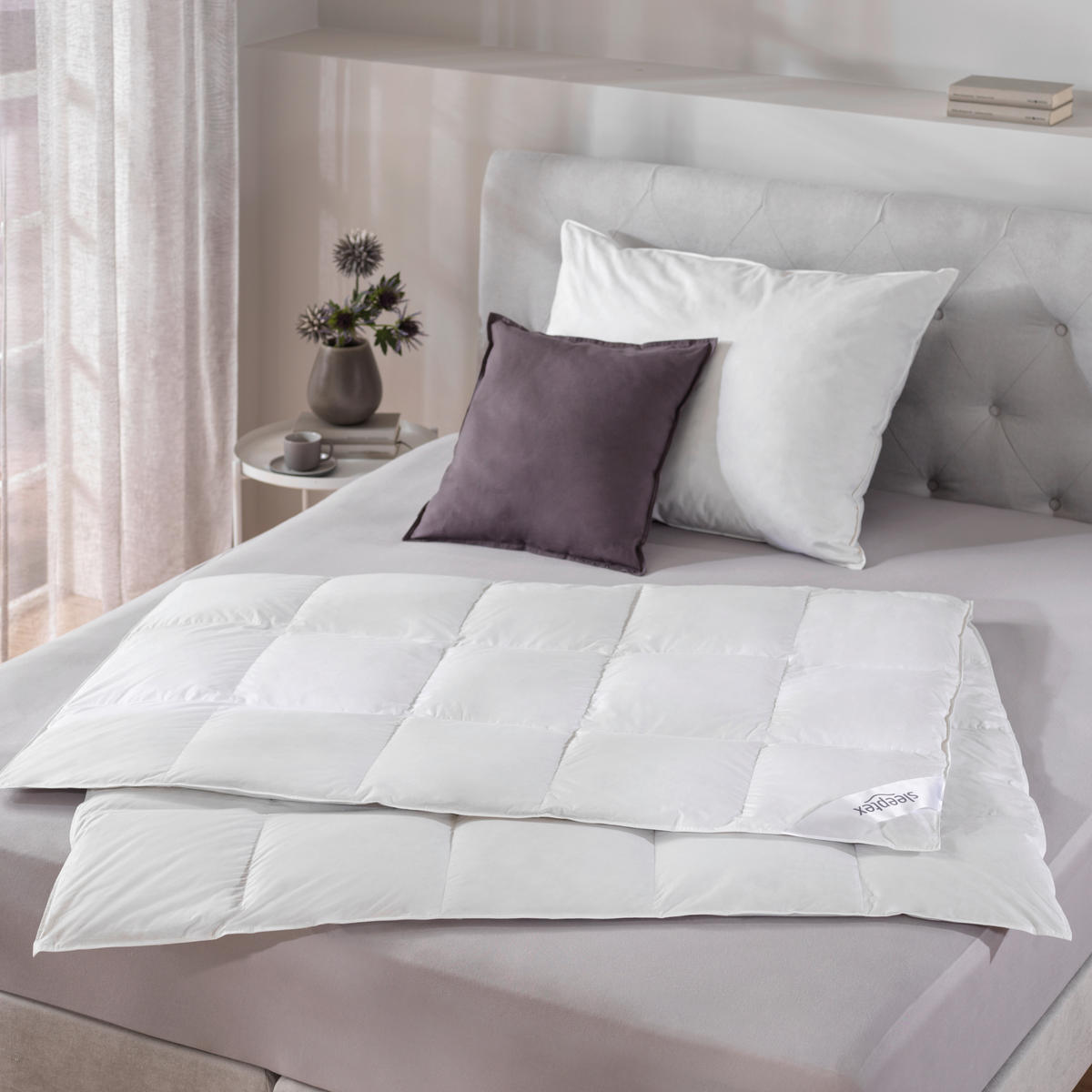 CELOROČNÁ PRIKRÝVKA, 140/200 cm, páperie - biela, Basics, textil (140/200cm) - Sleeptex