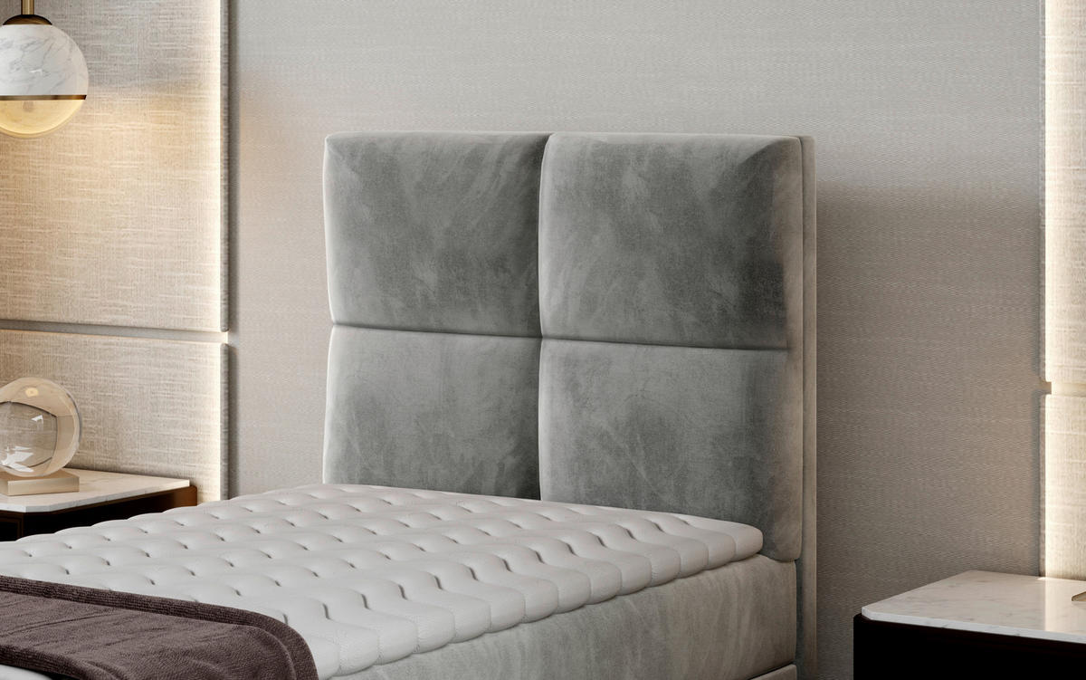 BOXBETT 90/200 cm  in Hellgrau  - Silberfarben/Hellgrau, Modern, Holz/Kunststoff (90/200cm) - MID.YOU
