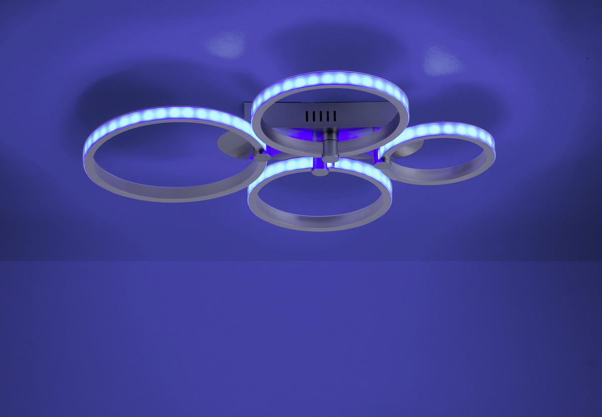 LED-DECKENLEUCHTE LOLASMART-JOHANNA  Smart 52/56,5/10,5 cm   - Alufarben, Design, Kunststoff/Metall (52/56,5/10,5cm)