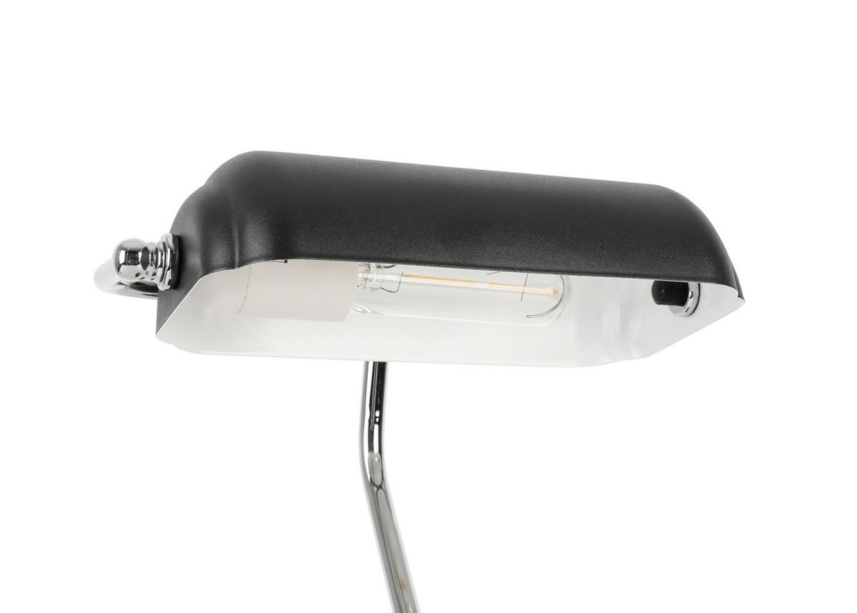 STOLNÍ LAMPA, E27, 26,5/18/37 cm - černá/barvy chromu, Konvenční, kov (26,5/18/37cm) - Novel