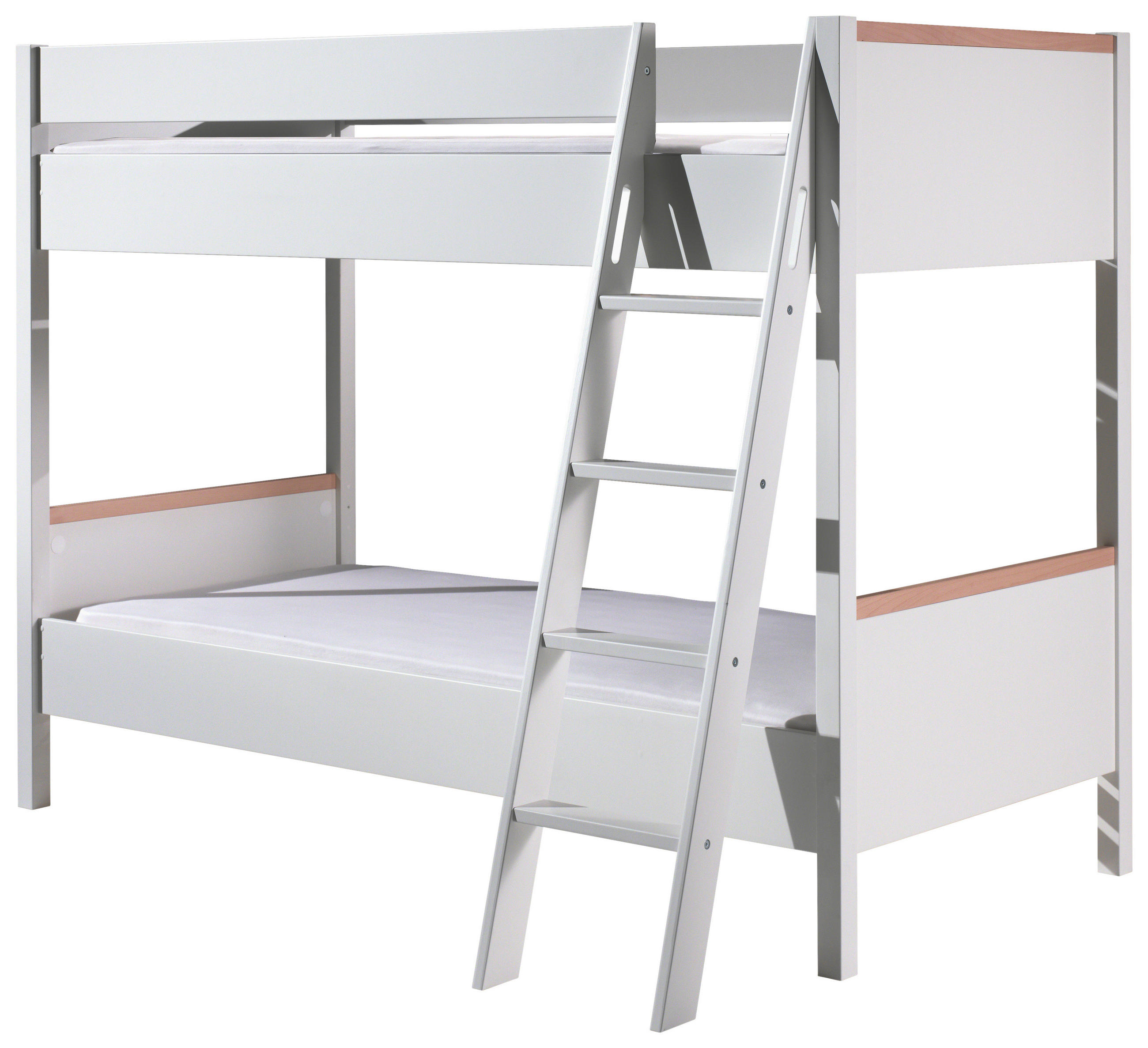ETAGENBETT - Naturfarben/Weiß, MODERN, Holz/Holzwerkstoff (90/200cm) - MID.YOU