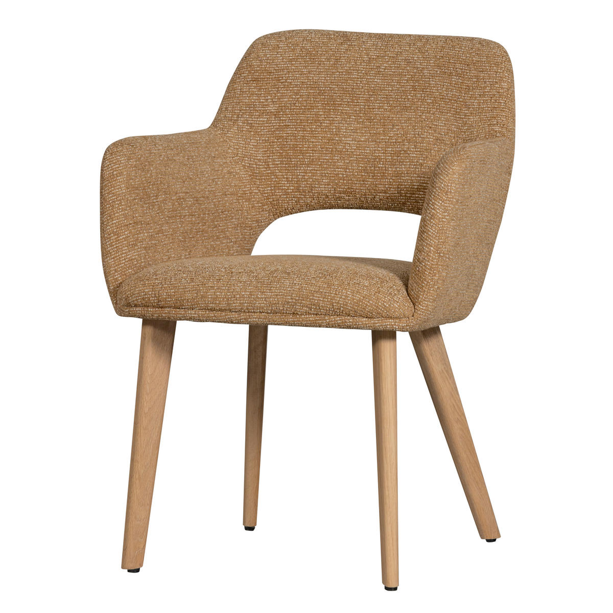 ARMLEHNSTUHL-SET 2 Stück  in Chenille, Webstoff  - Gelb/Naturfarben, MODERN, Holz/Textil (61/86/60cm) - Livetastic