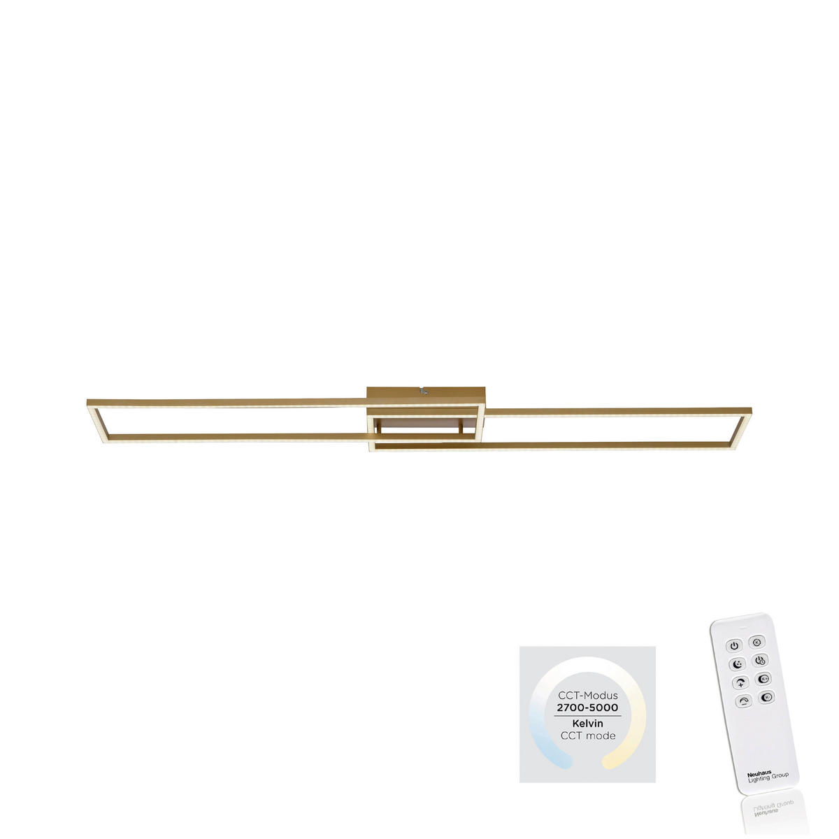 LED SVJETILJKA STROPNA  - boje mjeda, Design, metal/plastika (110,5/25,2/7,2cm)