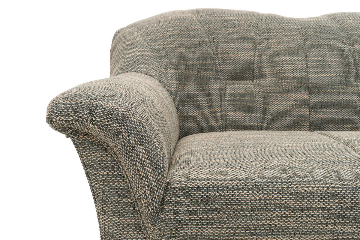ECKSOFA Grau, Weiß Webstoff  - Schwarz/Weiß, KONVENTIONELL, Kunststoff/Textil (243/180cm) - MID.YOU