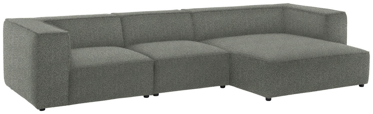 ECKSOFA in Flachgewebe Grau  341/164 cm  - Schwarz/Grau, Design, Kunststoff/Textil (341/164cm) - W.Schillig
