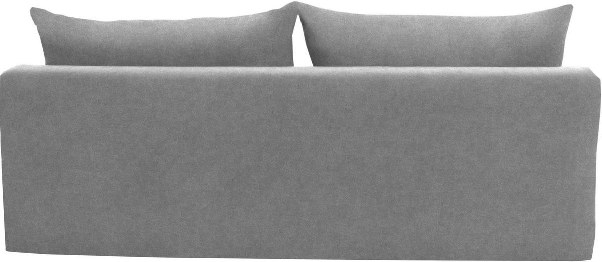 SCHLAFSOFA in Velours Hellgrau  - Hellgrau/Schwarz, Design, Holz/Textil (213/89/105cm) - Novel