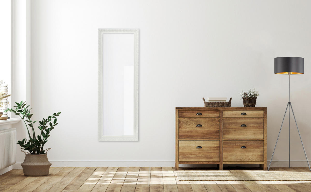 WANDSPIEGEL 50/150/3,5 cm    in rechteckig  - Weiß, Trend, Glas/Holz (50/150/3,5cm) - Boxxx