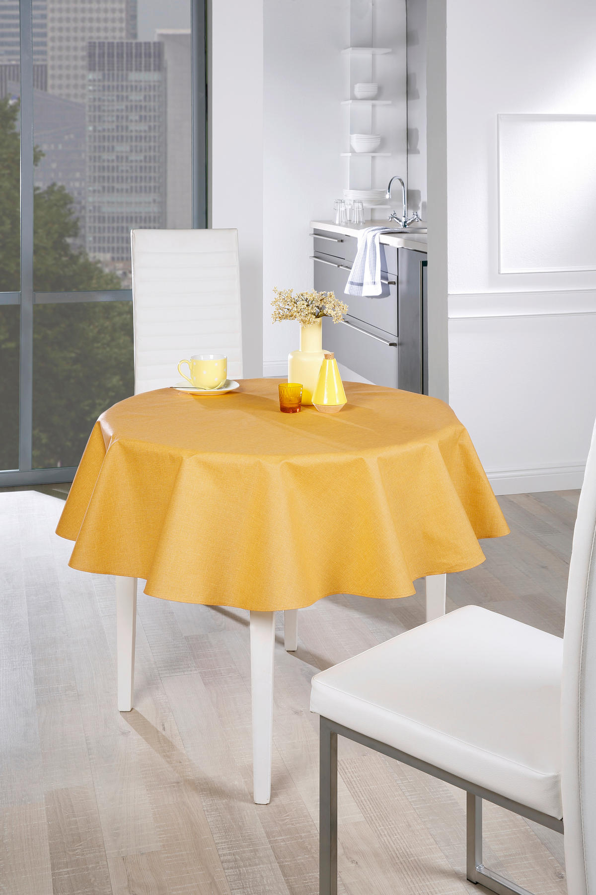 TISCHDECKE OSLO Textil Gelb 140/190 cm  - Gelb, Basics, Textil (140/190cm) - Peyer Syntex