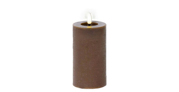 LED-KERZE 7/15 cm - Dunkelbraun, Basics, Kunststoff/Paraffin (7/15cm) - Ambia Home