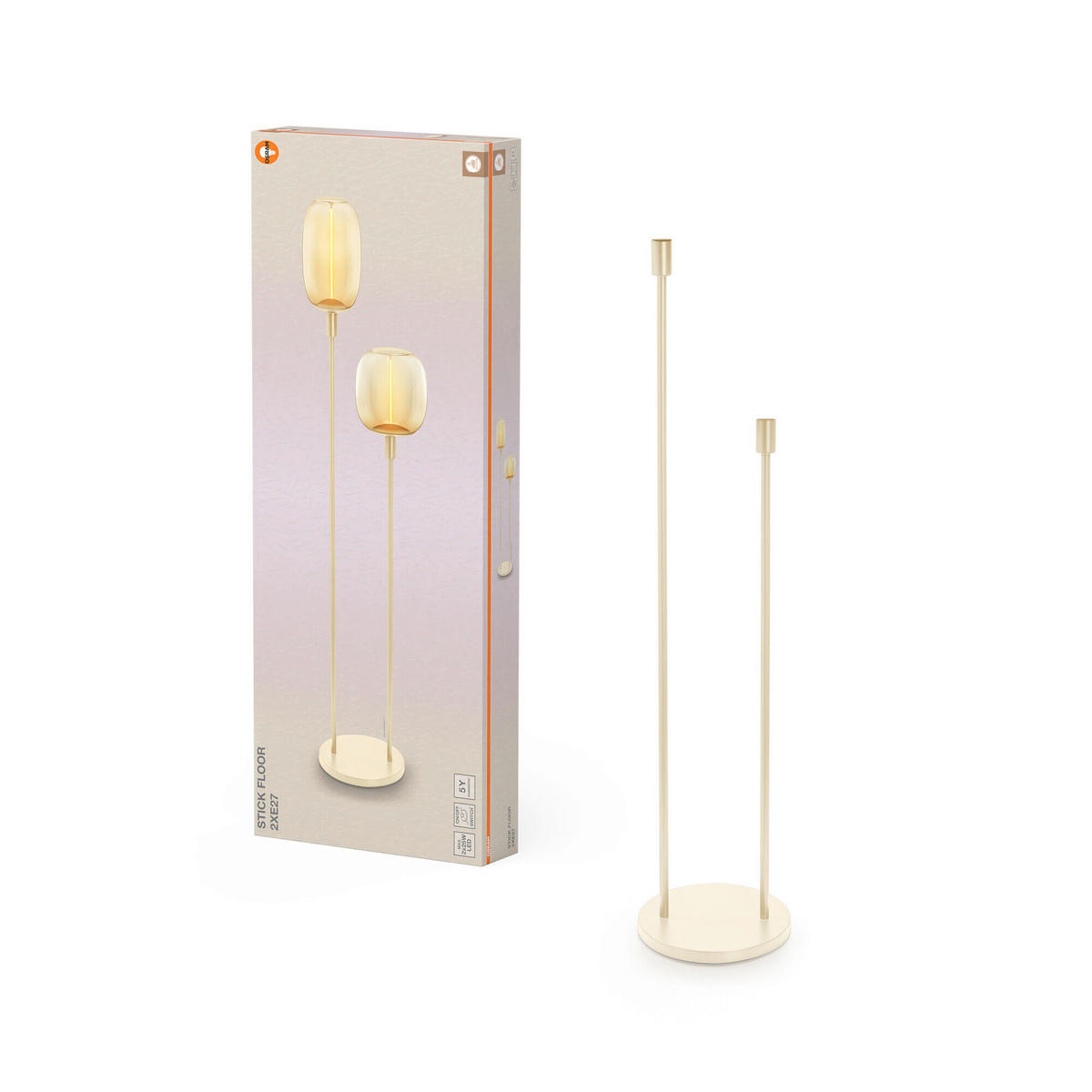 STEHLEUCHTE 32/146 cm    - Beige, Basics, Metall (32/146cm) - Osram