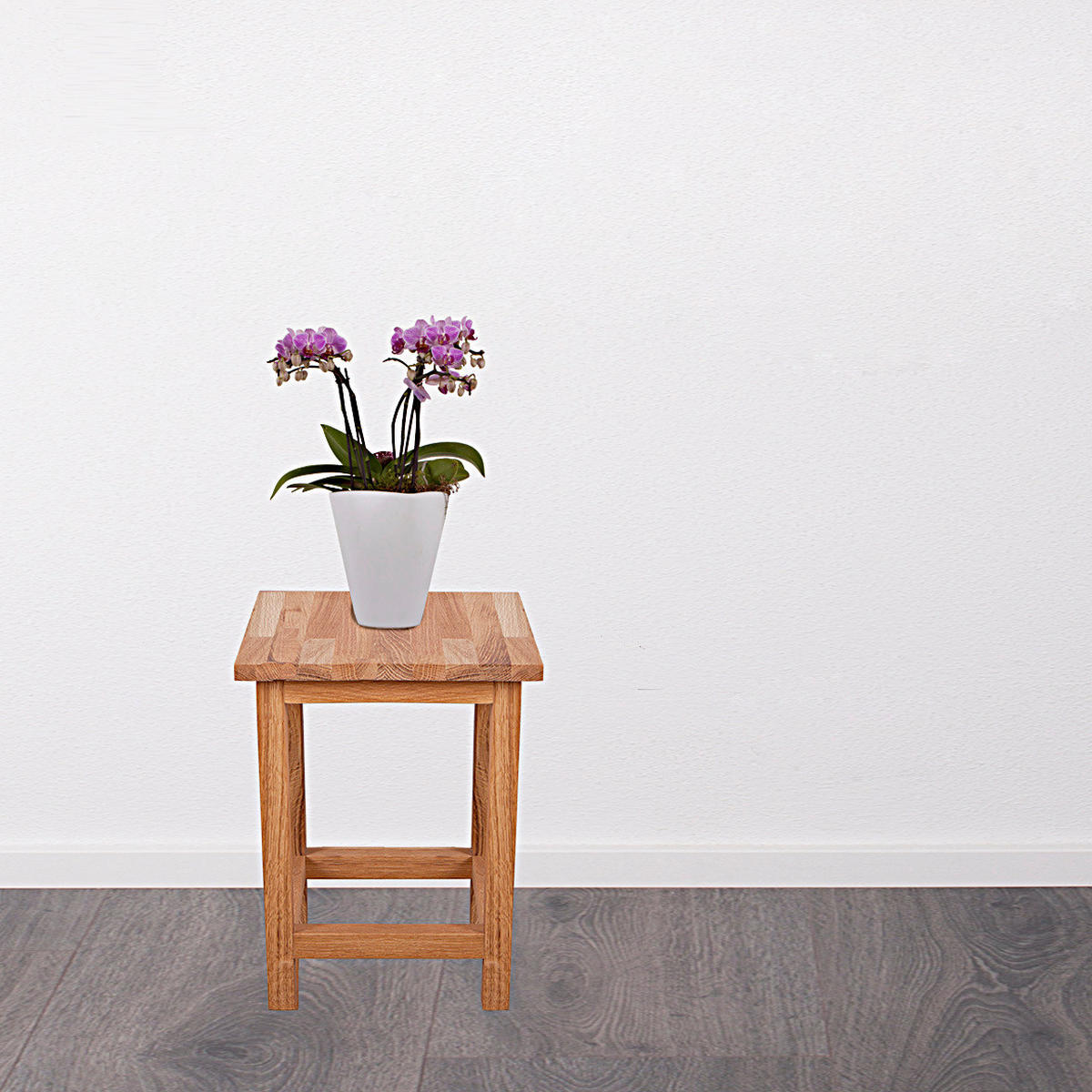 Universalhocker Echtholz  - Eichefarben, Basics, Holz (30/40/30cm) - Gardenson