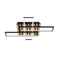 LED-DECKENLEUCHTE 33 W    73,5/66,5/7,5 cm  - Eichefarben/Schwarz, Natur, Holzwerkstoff/Kunststoff (73,5/66,5/7,5cm) - Novel