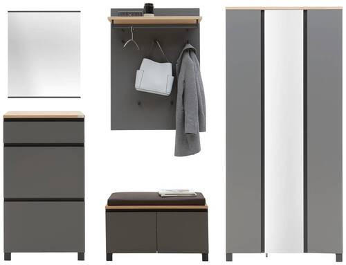 GARDEROBE 6-teilig in 270/195/40 cm - Eichefarben/Anthrazit, Design, Holz/Holzwerkstoff (270/195/40cm) - Dieter Knoll