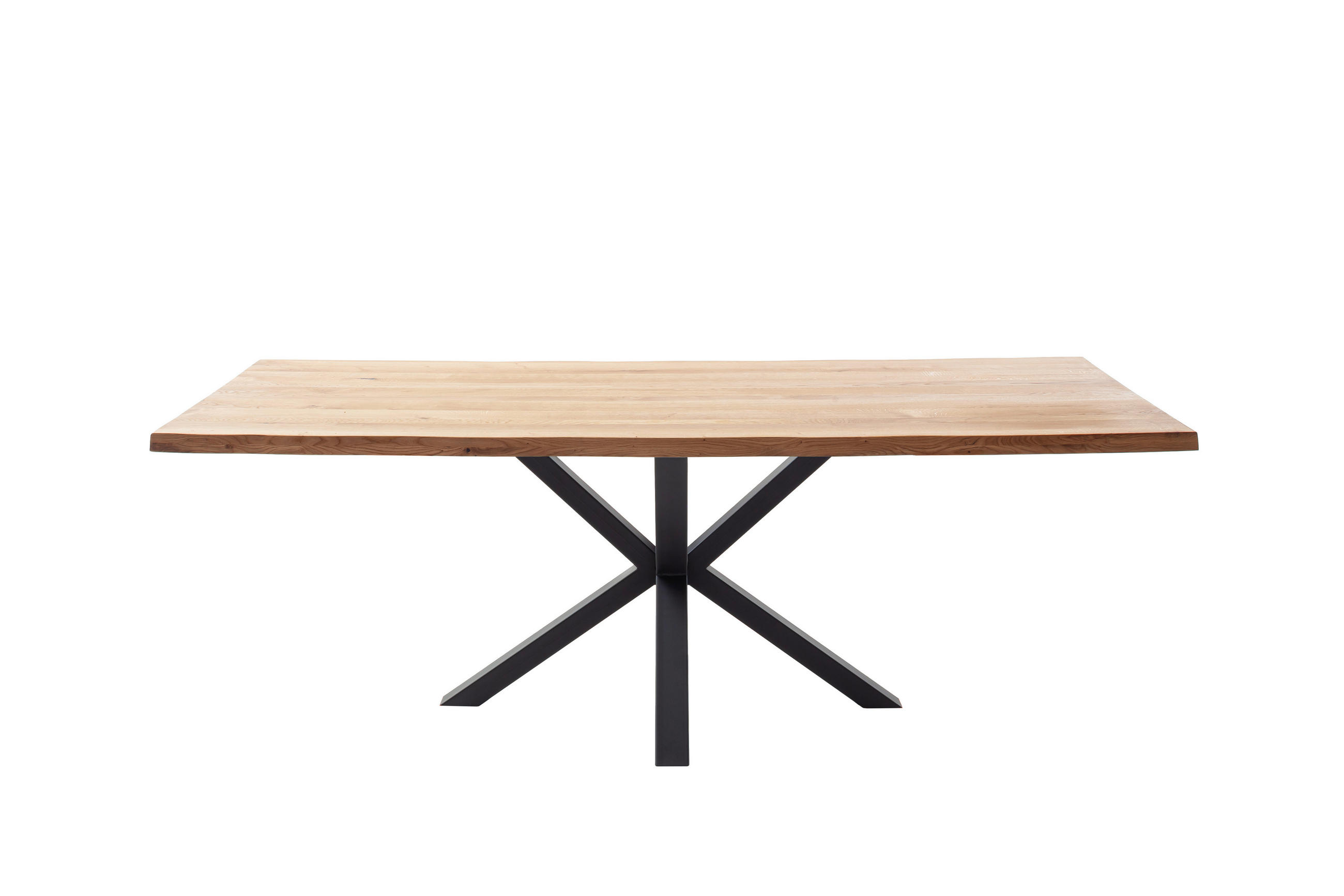 ESSTISCH in Holz 220/100/77 cm  - Wildeiche/Schwarz, Natur, Holz/Metall (220/100/77cm) - Carryhome
