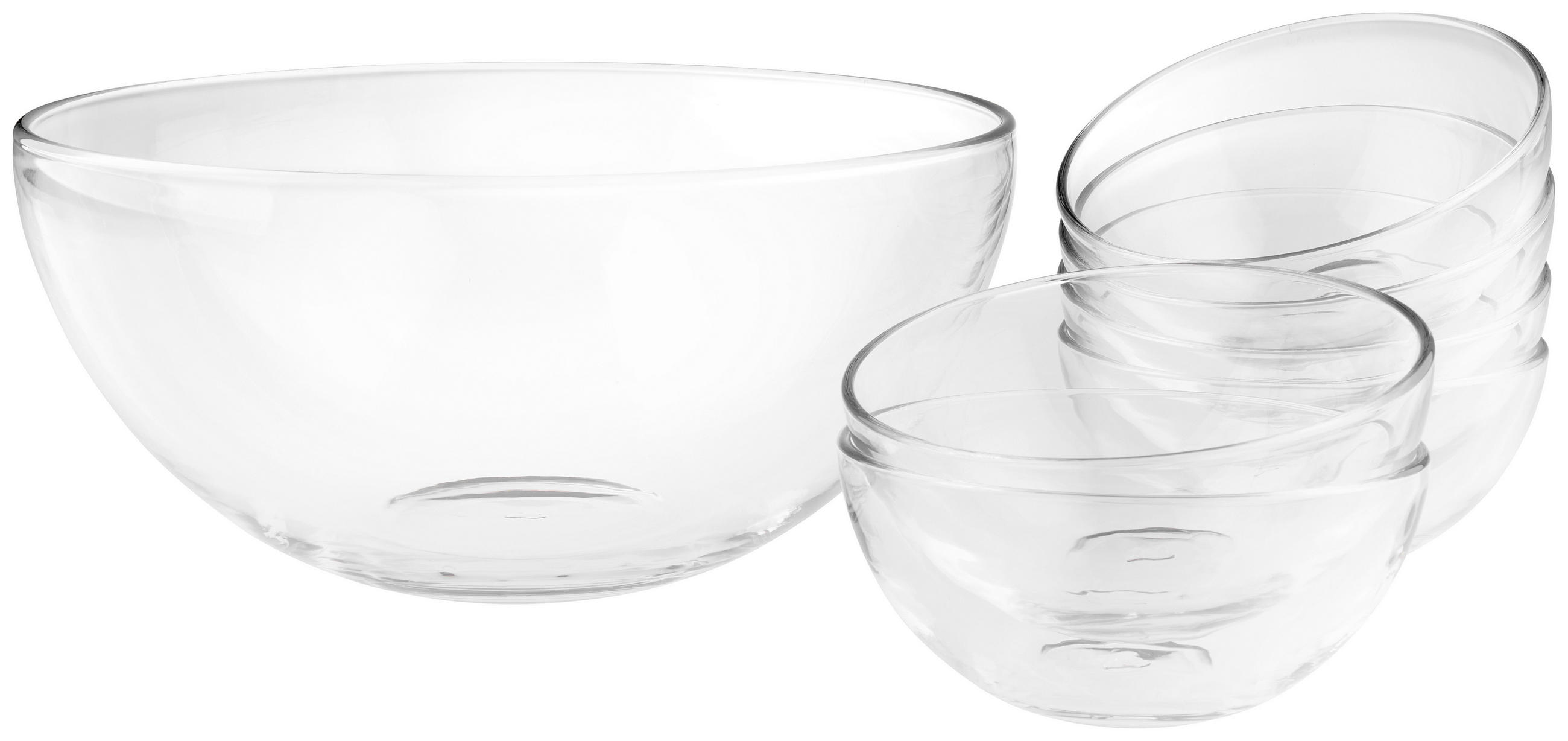 SCHÜSSELSET CUCINA 7-teilig  - Transparent, Basics, Glas - Leonardo