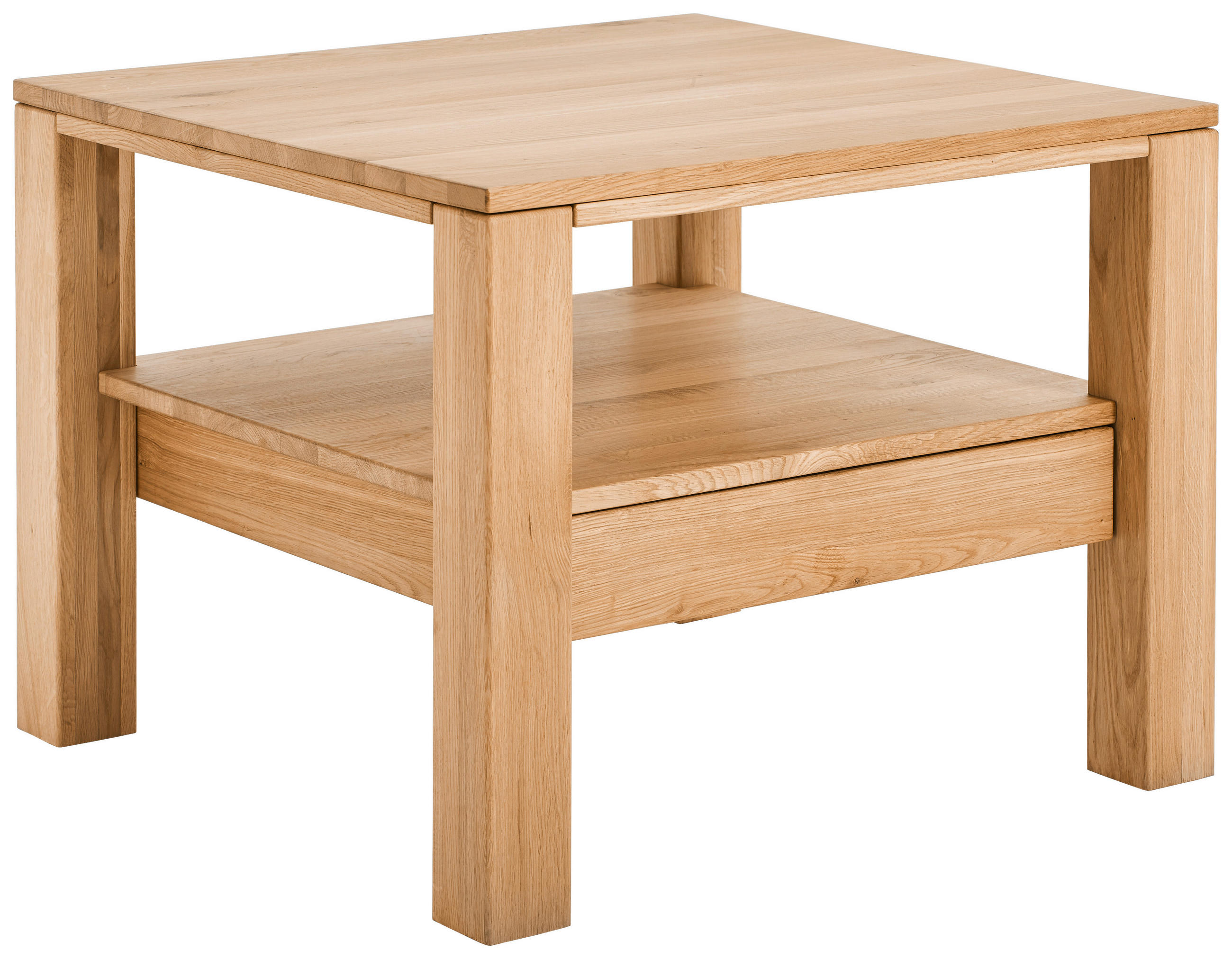 linea natura couchtisch kernbuche massiv quadratisch buchefarben 75/75/58 cm