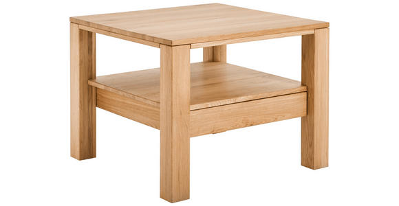 COUCHTISCH Kernbuche massiv quadratisch Buchefarben 75/75/58 cm  - Buchefarben, Natur, Holz (75/75/58cm) - Linea Natura