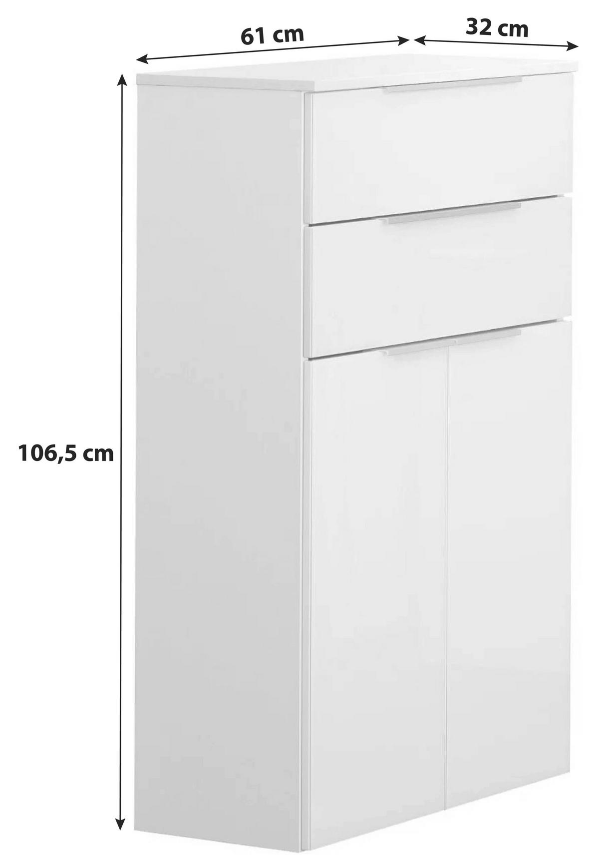 MIDISCHRANK 61/106,5/32 cm  - Anthrazit/Silberfarben, MODERN, Glas/Holzwerkstoff (61/106,5/32cm) - MID.YOU