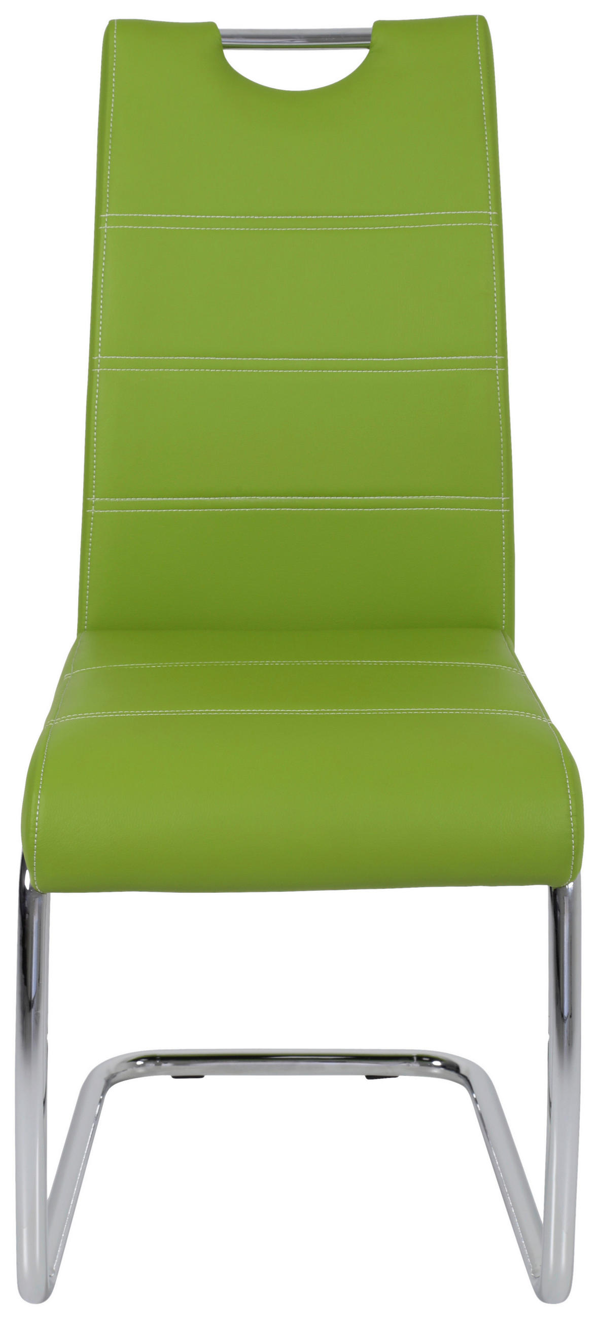 SCHWINGSTUHL  in Lederlook  - Chromfarben/Weiß, Design, Textil/Metall (43/98/59cm) - Carryhome