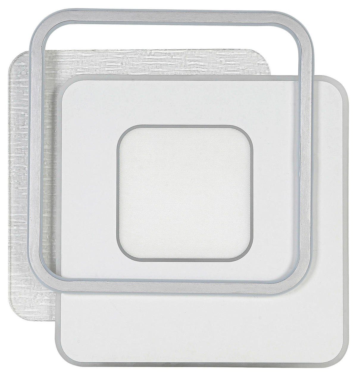 DECKENLEUCHTE 46,5/48,5/5 cm   - Chromfarben/Alufarben, Trend, Kunststoff/Metall (46,5/48,5/5cm) - Novel