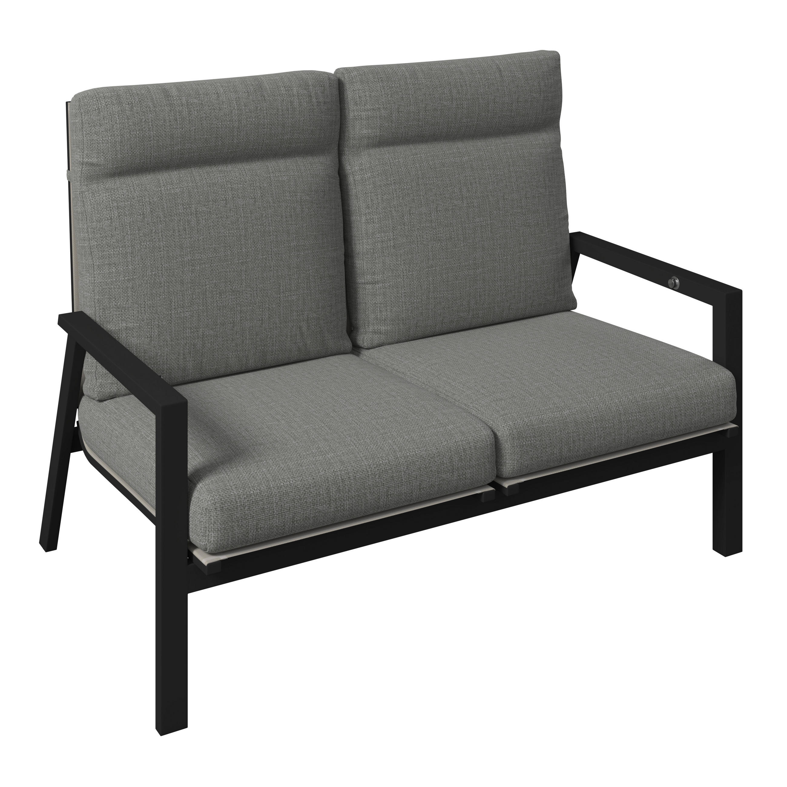 2-SITZER-BANK 134/97/87 cm  Aluminium  - Anthrazit/Grau, Design, Textil/Metall (134/97/87cm) - Amatio