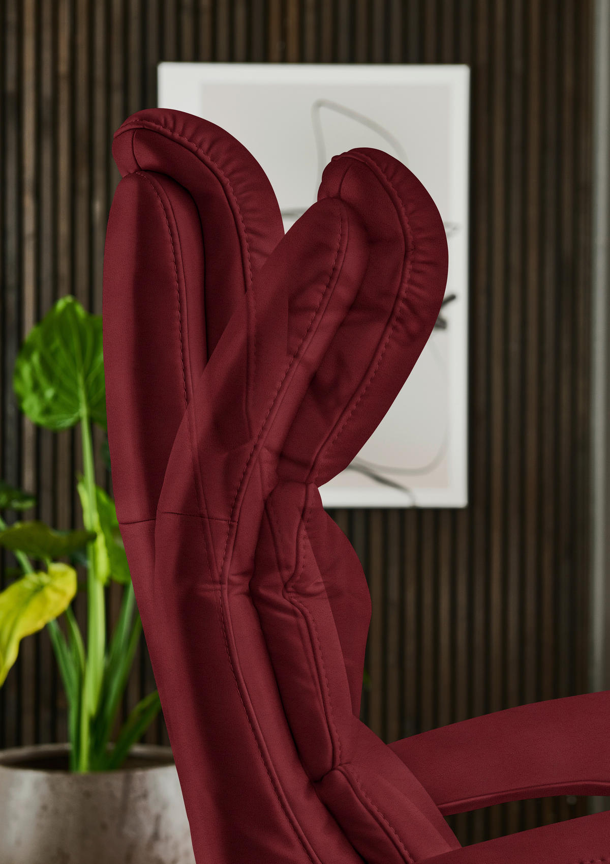 RELAXSESSEL in Leder Rot  - Edelstahlfarben/Rot, Design, Leder/Metall (76/119/86cm) - Dieter Knoll