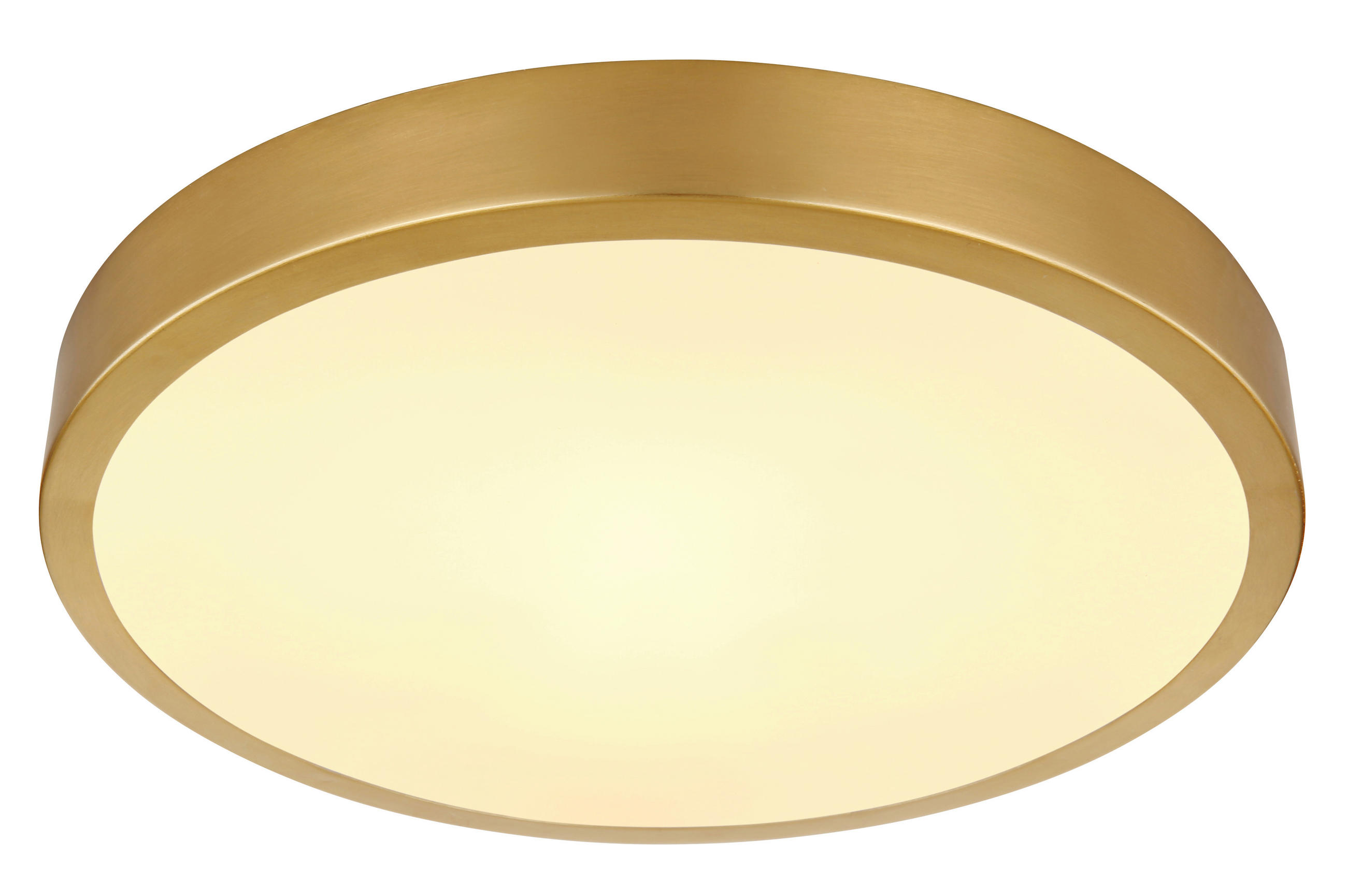 LED-DECKENLEUCHTE 25/3 cm   - Messingfarben/Opal, KONVENTIONELL, Kunststoff/Metall (25/3cm) - Globo